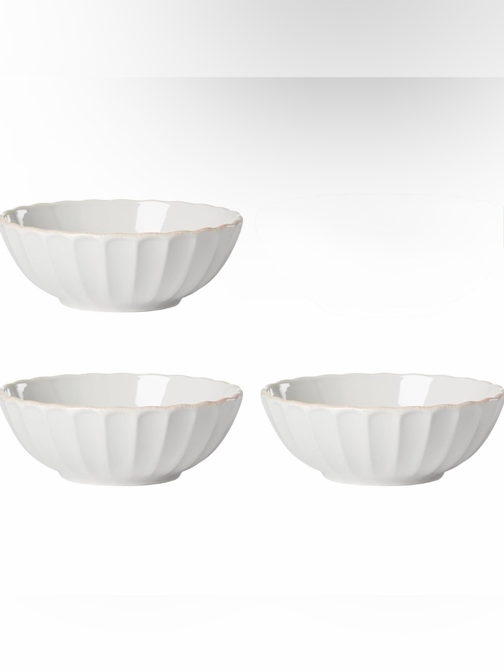 Lenox French Perle Scallop All-Purpose Bowls - Set of 3